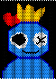 Large blue from rainbow friend - rainbow friends,character,video game,crown,silly,panel,blue,black,gold