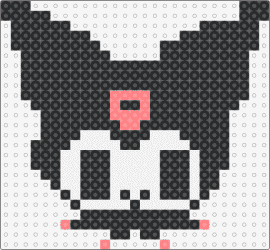 Kuromi perler (29x29 board) - kuromi,sanrio,head,character,kawaii,black,white