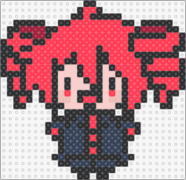 t e t o 29x29 (board) perler - kasane teto,vocaloid,chibi,character,music,pink,blue