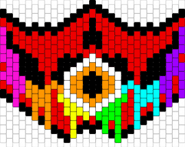 Red Rainbow Eyeball Mask - eyeball,drip,colorful,rainbow,mask,spooky,mouth,red,orange