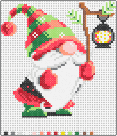 Christmas Gnome - gnome,christmas,festive,character,cute,beard,lantern,hat,white,red,green