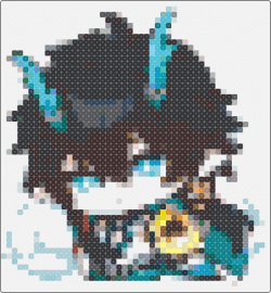 Dan 2 - dan,chibi,anime,character,black,teal