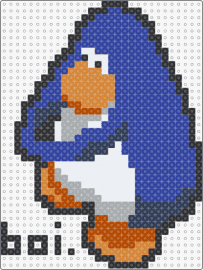 boi. - boi,club penguin,meme,penguin,character,video game,blue,white,tan