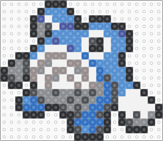 Poliwhril 0061 - gray,light blue,pokemon