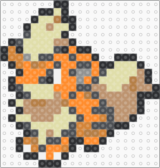 Growlithe 0058 - gray,beige,yellow,orange,pokemon