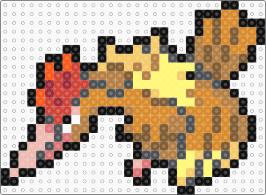 Fearow 0022 - orange,tan,yellow,pokemon