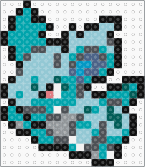Nidorina 0030 - gray,light blue,teal,pokemon