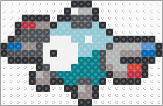 Magnemite 0081 - gray,light blue,teal,pokemon