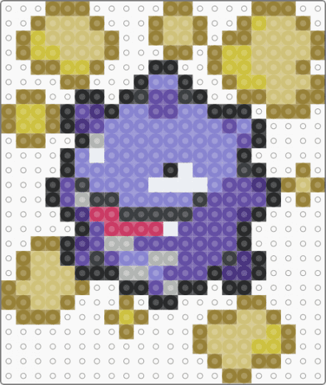 Koffing 0109 - beige, blue, gold, koffing, pokemon, pokemon sprite, purple