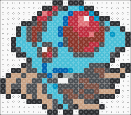 Tentacruel 0073 - gray,light blue,red,pokemon