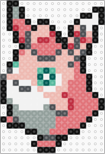 Wigglytuff 0040 - gray,beige,red,pokemon