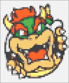 Bowser Head - bowser,nintendo,mario,video game,tan,green,orange