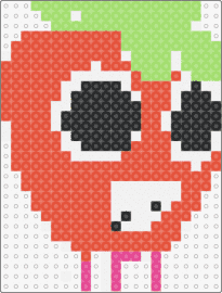 Nekke - strawberry,fruit,character,face,eyes,red,white,green