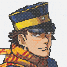 Immortal Sugimoto - saichi sugimoto,golden kamuy,manga,portrait,anime,character,hat,scarf,blue,gold,orange,tan