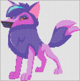 Darkside Arctic Wolf Fullbody (Animal Jam) - arctic wolf,animal jam,darkside,character,video game,mmorpg,purple,pink