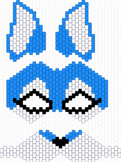 LavaFox Kandi Mask - Blue - light blue,white
