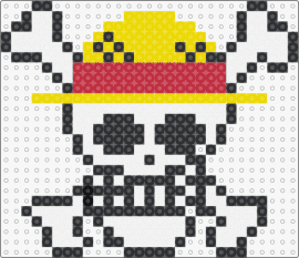 Straw Hat Jolly Roger - jolly roger,straw hat,one piece,pirates,anime,tv show,white,yellow,red