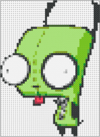 GIR :3 - gir,invader zim,character,tongue,tv show,cartoon,derpy,green