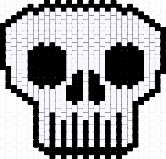 skull bag front panel - black,white