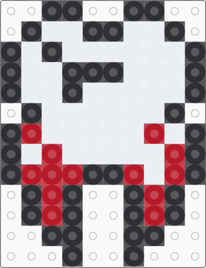 bloody tooth  perler - white