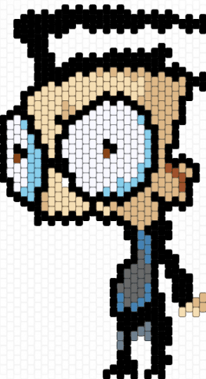 dib membrane bag panel - black,beige,invader zim,dib,dib membrane