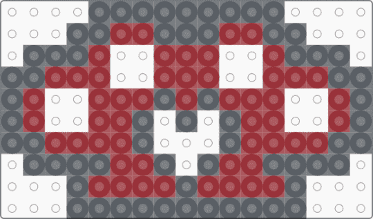 goth brass knuckles perler - gray,red