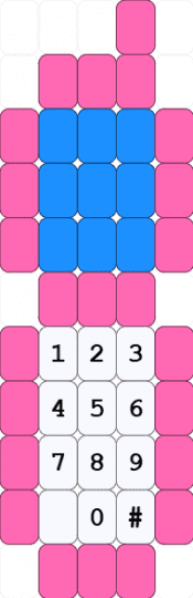 flip phone ladder stich - pink,light blue