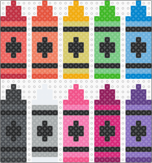 perler crayons - orange,pink,colorful