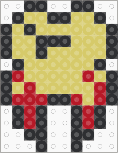 bloody rotten tooth  perler - yellow