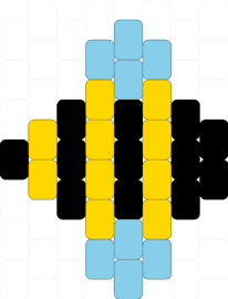 bee (top view) - bee,insect,winged,stripes,animal,simple,charm,yellow,black,light blue