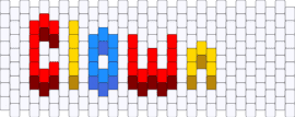 clown tag cuff - white,brown,red,yellow