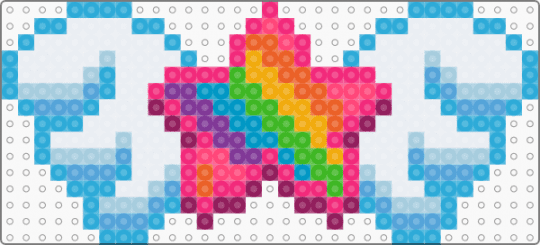 rainbow star with wings - pink,light blue