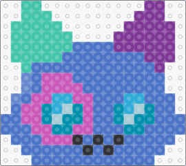 kibby - cat,kitty,animal,head,colorful,pink,blue,teal,purple