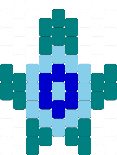 top down view turtle - light blue, teal