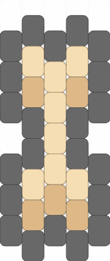 Micro bone charm - beige,gray