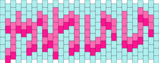 かわいい (kawaii/ cute in Hiragana) shaded - pink,light blue