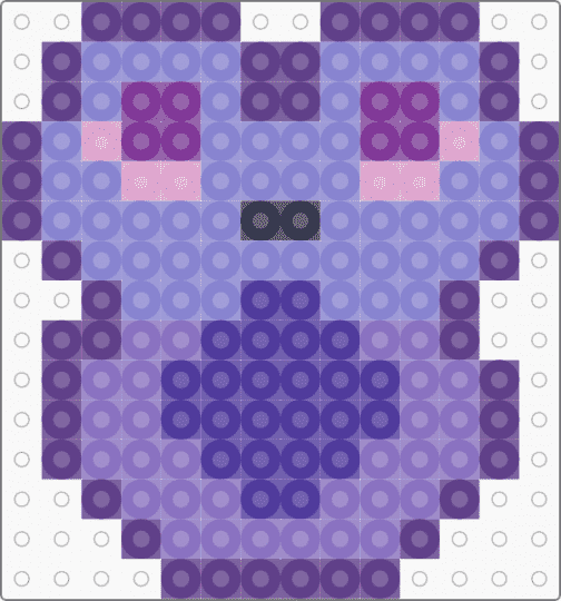 purple frog totem perler version two - blue,purple