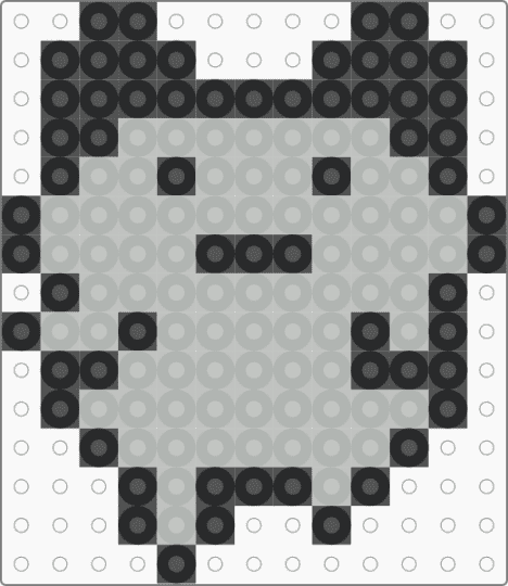 mametchi pixel perler - black,beige,tama,tamagotchi,tama universe,tamagotchi universe,tama character,tamagotchi character,simple,small
