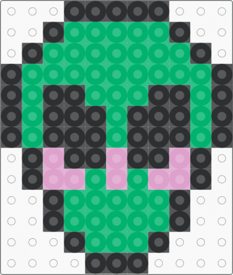 alien perler with blush - green
