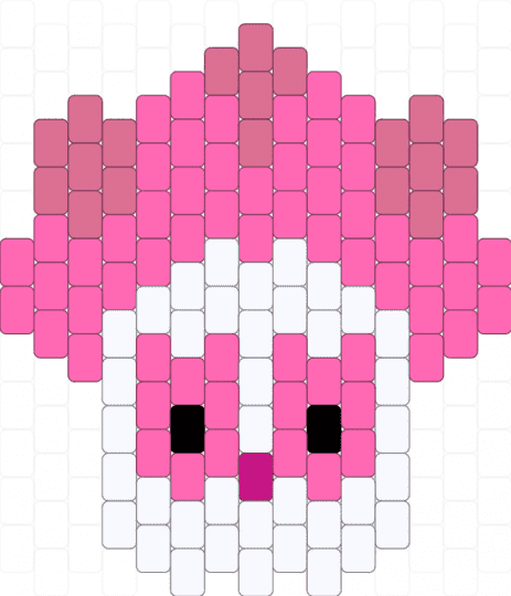 clown peyote charm v3 - white,pink