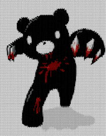 gloomy panel - gloomy bear,bloody,teddy,horror,panel,black,white