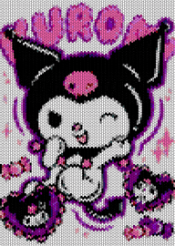 kuromi panel - kuromi,sanrio,poster,panel,black,purple,pink