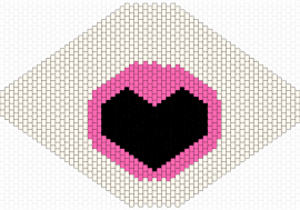 lovesick eye bag panel - eye,heart,love,bag,panel,white,pink,black