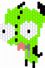 small full body gir - gir,invader zim,costume,character,dog,cartoon,tv show,green,white