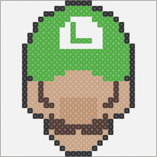Super Smash bros Ultimate Luigi Icon - white,green,beige