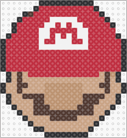 Super Smash bros Ultimate Mario Icon - red,beige