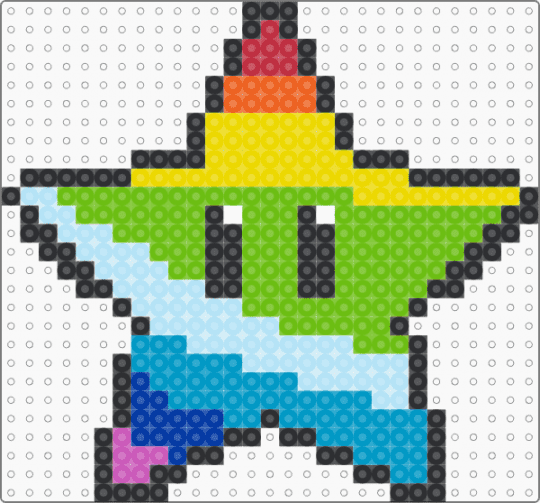 Rainbow star power up - yellow,light blue,green