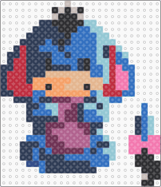 Eeyore - blue, pink, purple