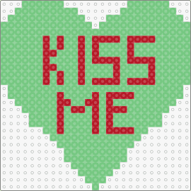 Kiss Me - kiss me,valentine,love,affection,text,heart,green,red