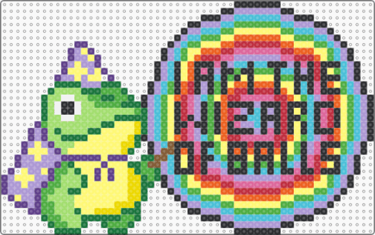I AM THE WIZARD OF BALLS - green,yellow,pink